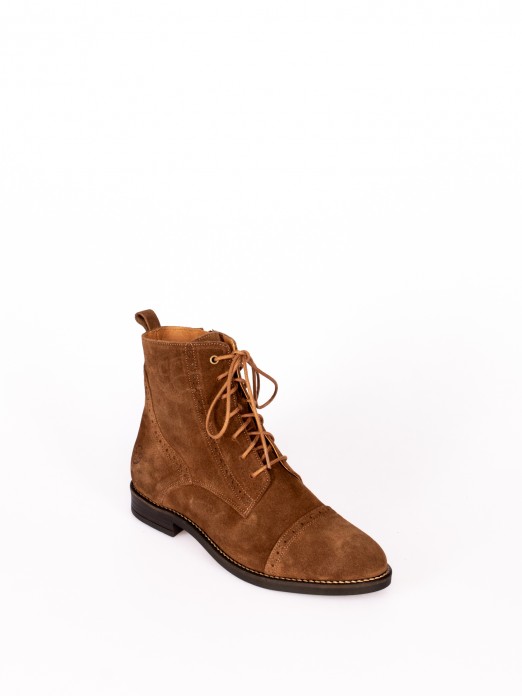 Suede Oxford Ankle Boots