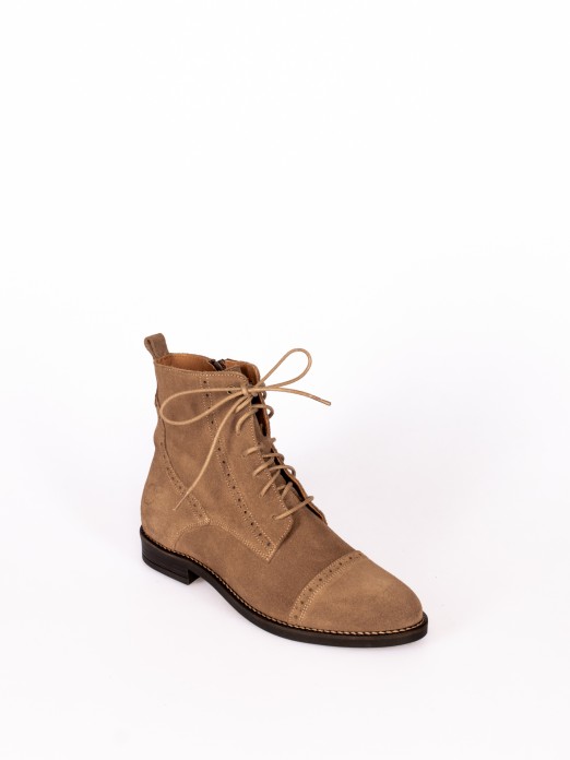 Suede Oxford Ankle Boots