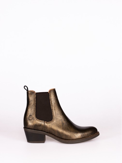 Texan Style Boot with Elastic in Metallic Leather