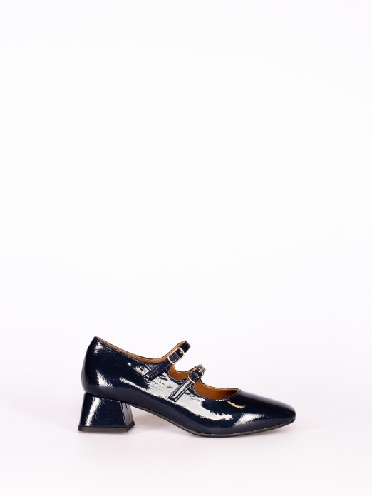 Medium Heel Patent Leather Shoes