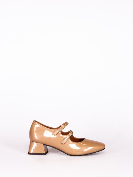 Medium Heel Patent Leather Shoes