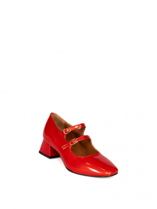 Medium Heel Patent Leather Shoes