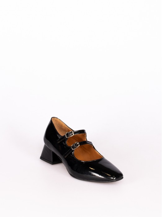 Medium Heel Patent Leather Shoes