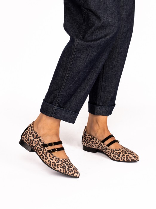 Sapato Mary Jane Animal Print