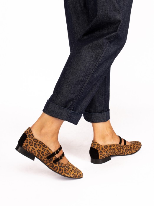 Sapato Mary Jane Animal Print