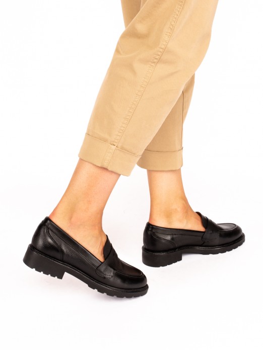 Classic High Sole Leather Loafer