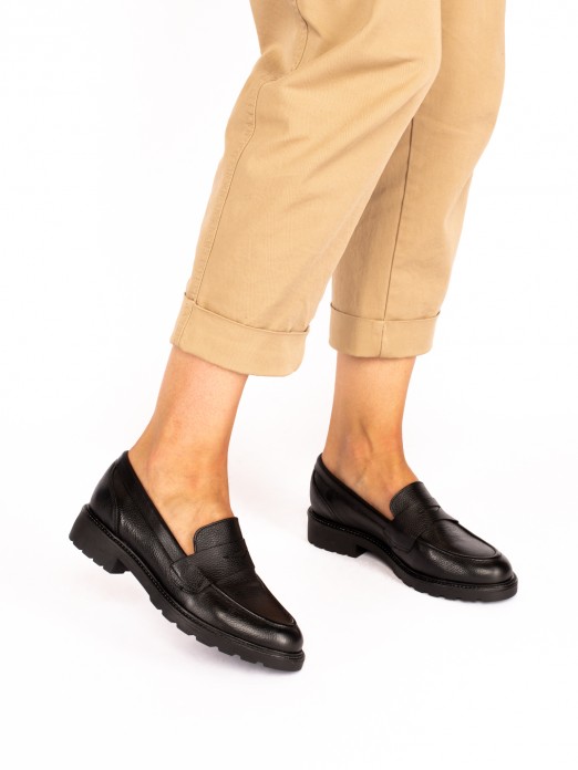 Classic High Sole Leather Loafer