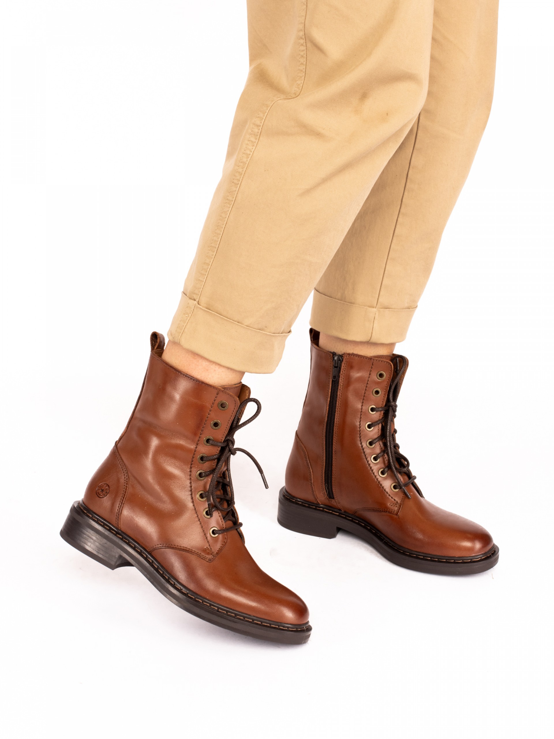 Military Ankle Boot in Leather