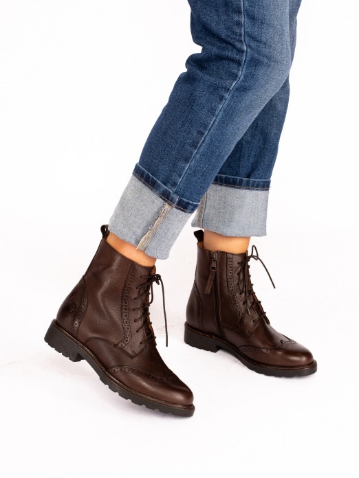 Leather Oxford Boot with Laces