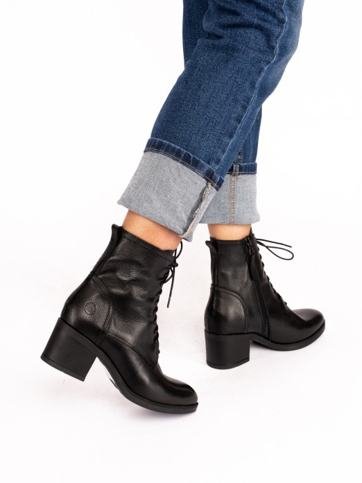 High Heel Leather Boot