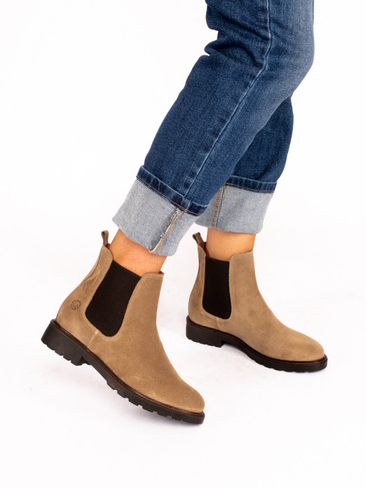 Suede Boot with Elastic