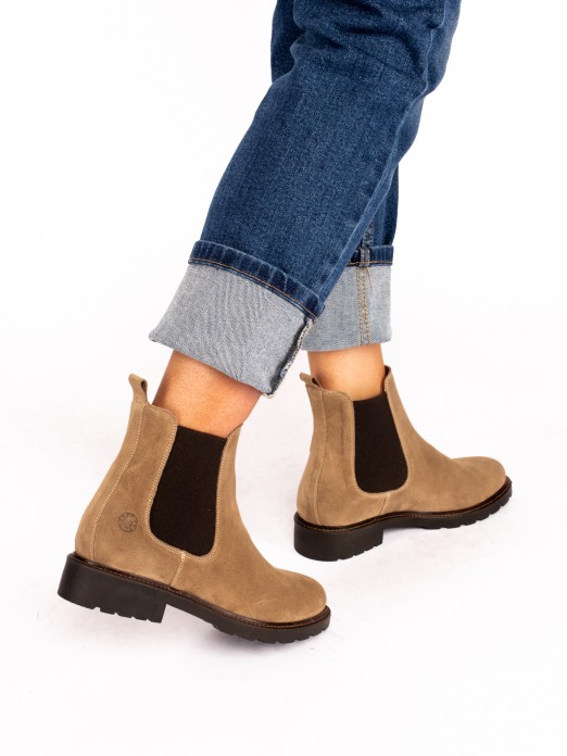 Suede Boot with Elastic