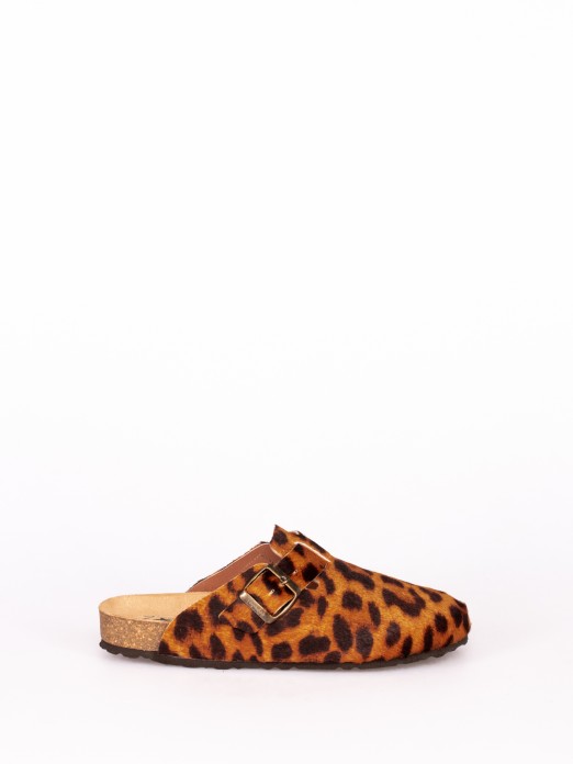 Animal Print Fur Clogs