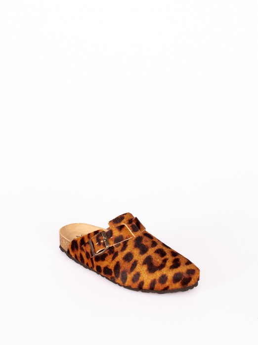 Clogs de Pelo Animal Print