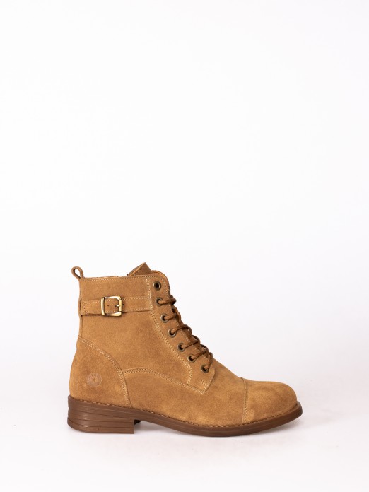 Military Ankle Boot in Suede