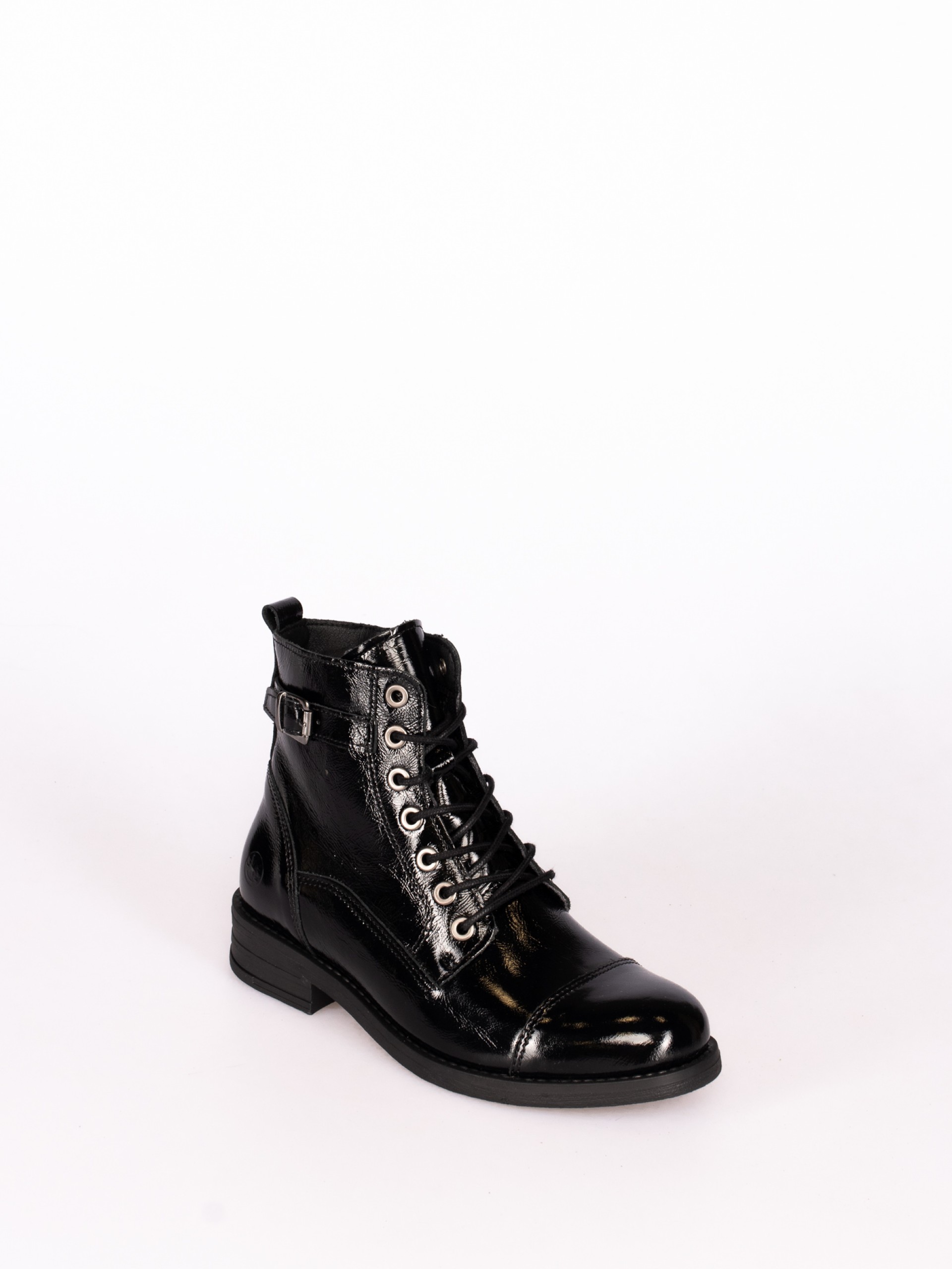 Military Ankle Boot in Laminated leather