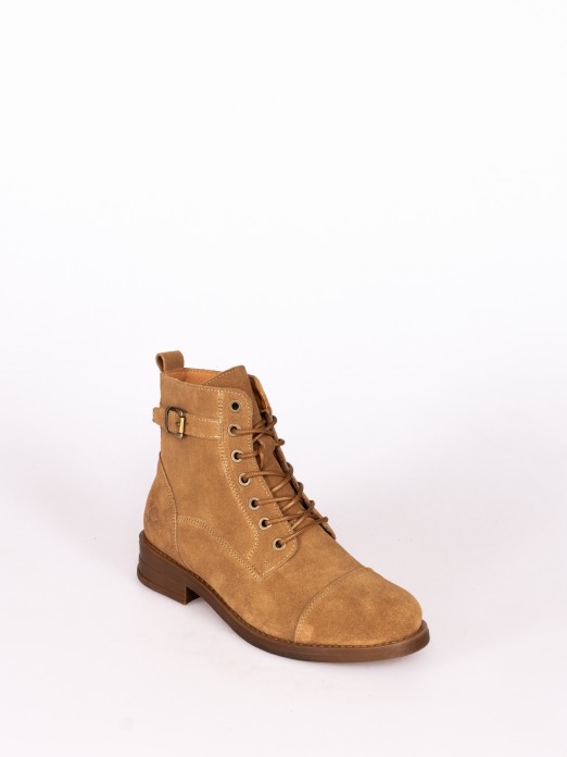 Military Ankle Boot in Suede