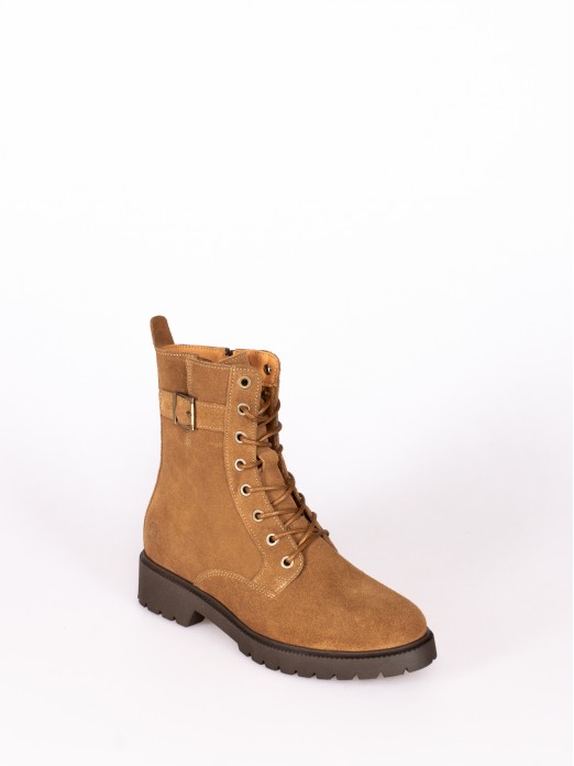 Military Ankle Boot in Suede