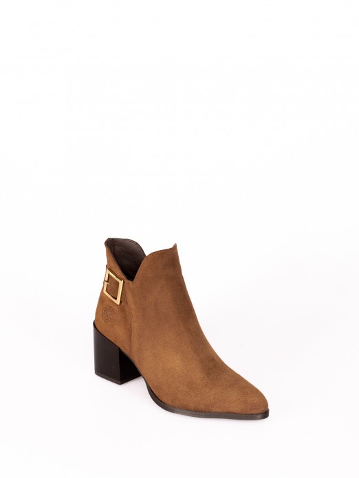 Suede Heeled Ankle Boot