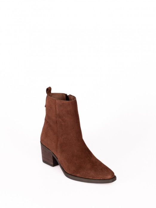 Western-Style Ankle Boot in Suede