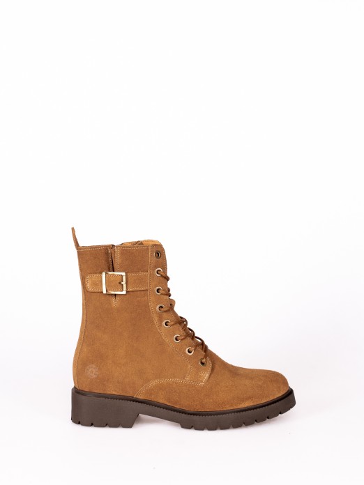 Military Ankle Boot in Suede