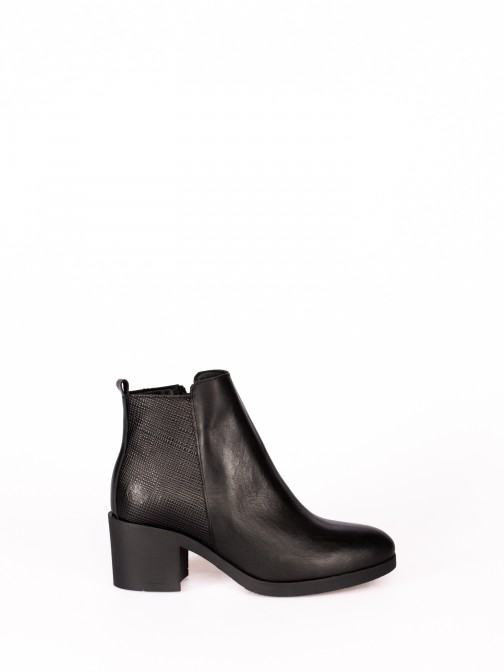 Leather Ankle Boots with Heel