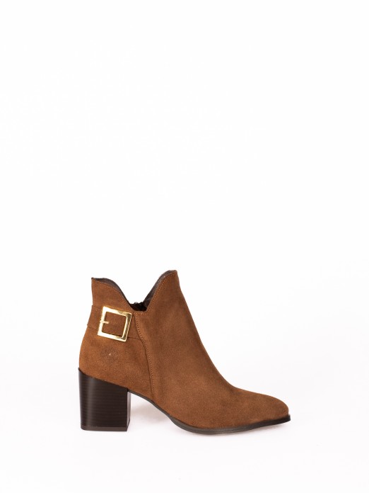 Suede Heeled Ankle Boot