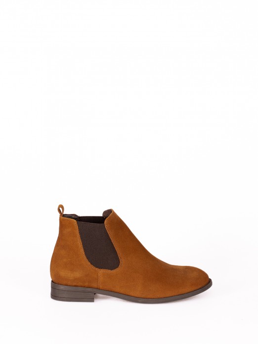 Suede Elastic Ankle Boot