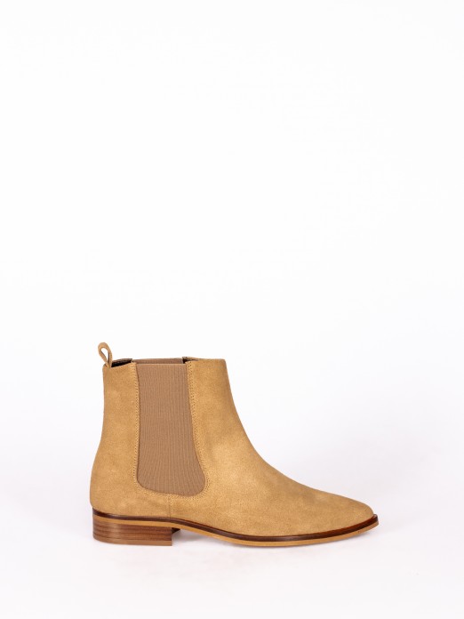 Suede Elastic Ankle Boot