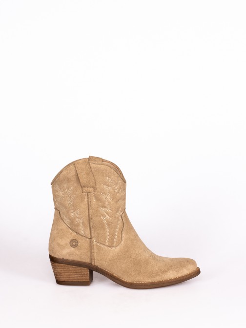 Embroidered Suede Texan Boot