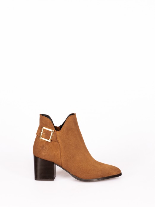 Suede Heeled Ankle Boot