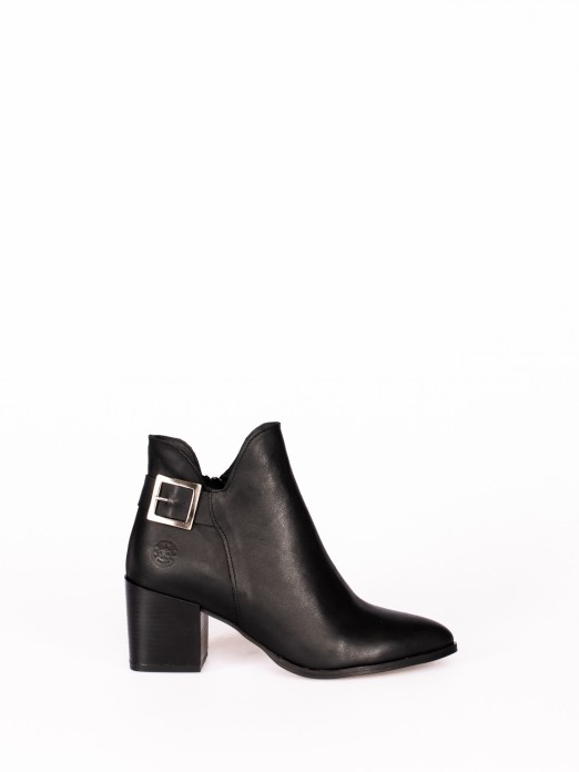 Leather Heeled Ankle Boot