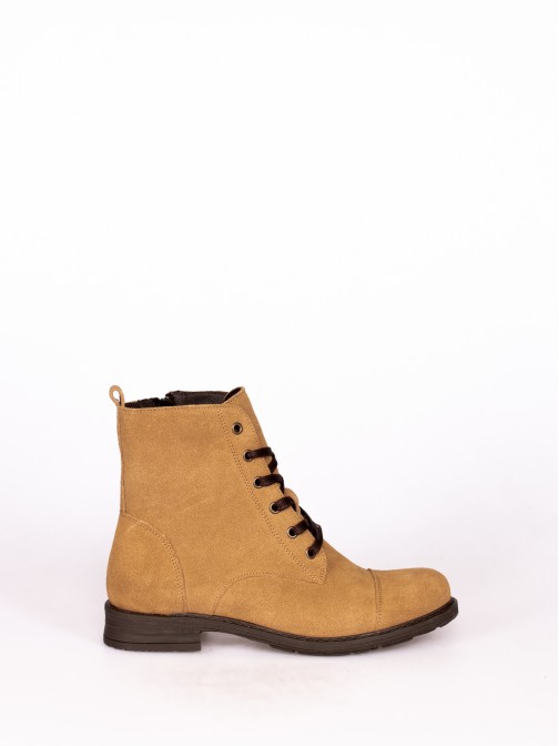 Suede Lace-Up Ankle Boot