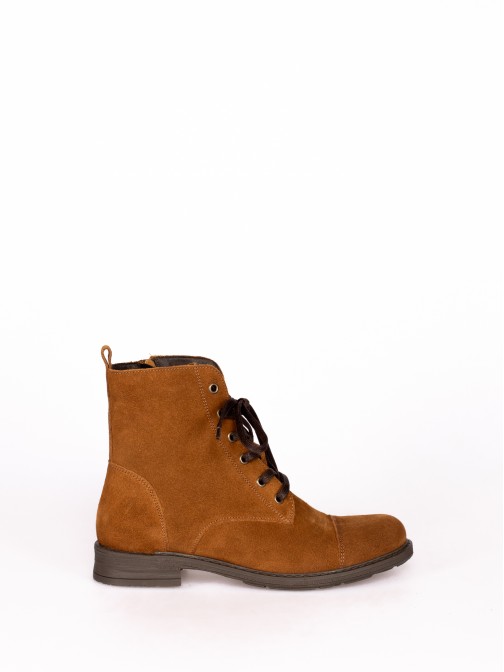 Suede Lace-Up Ankle Boot