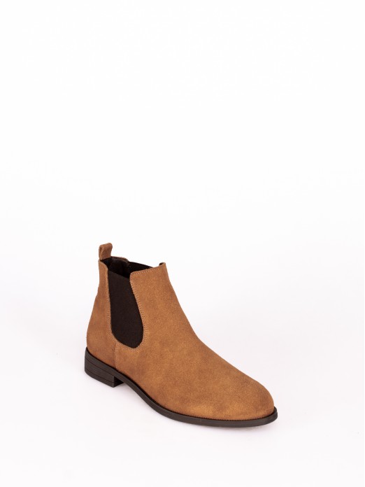 Suede Elastic Ankle Boot