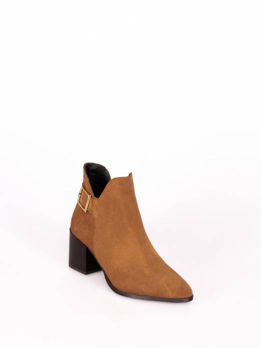 Suede Heeled Ankle Boot