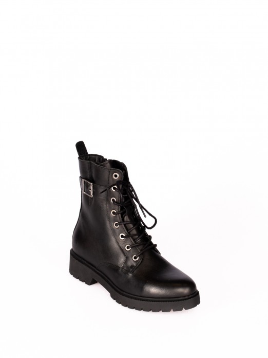 Military Ankle Boot in Leather