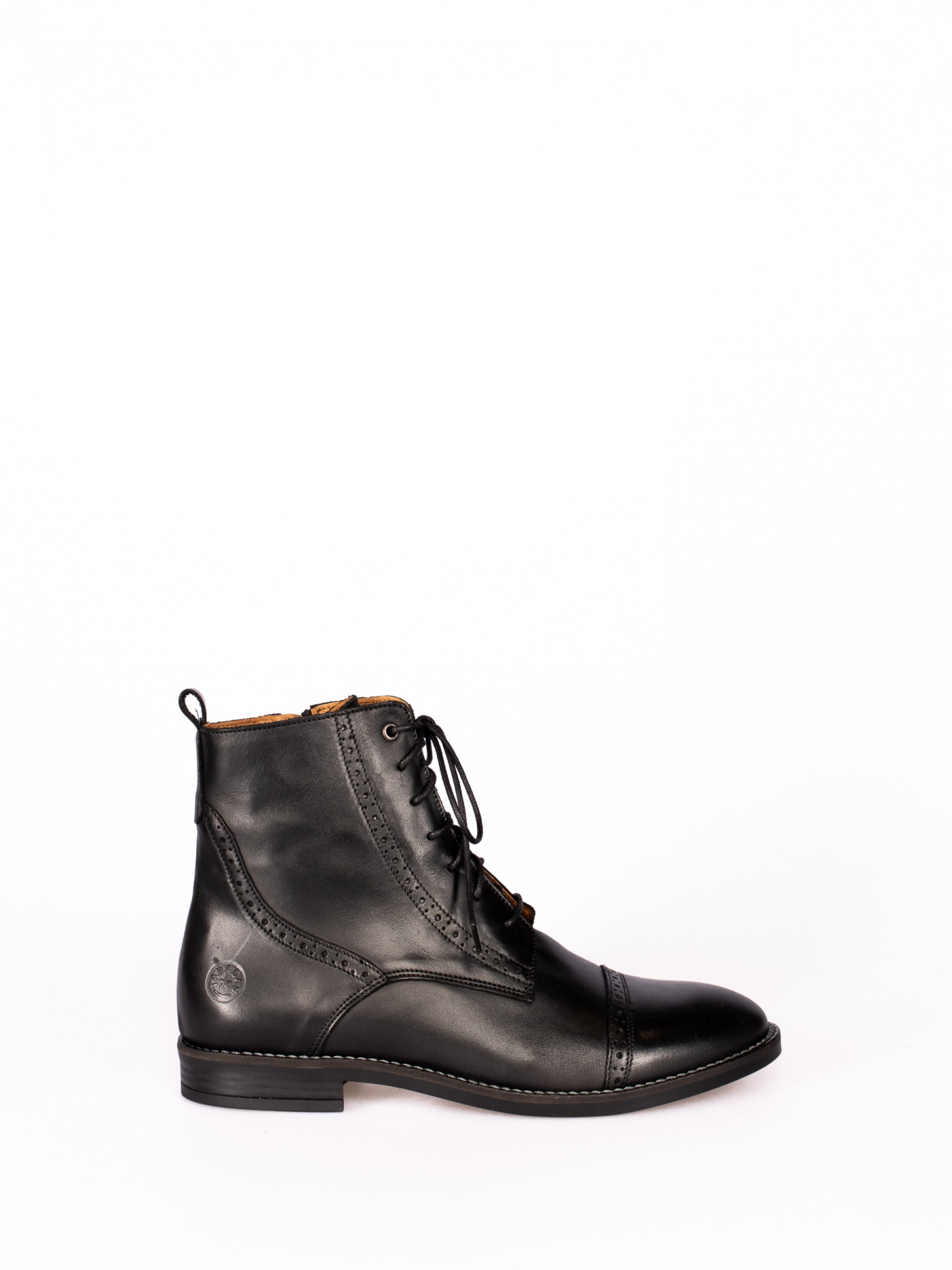 Leather Oxford Ankle Boots