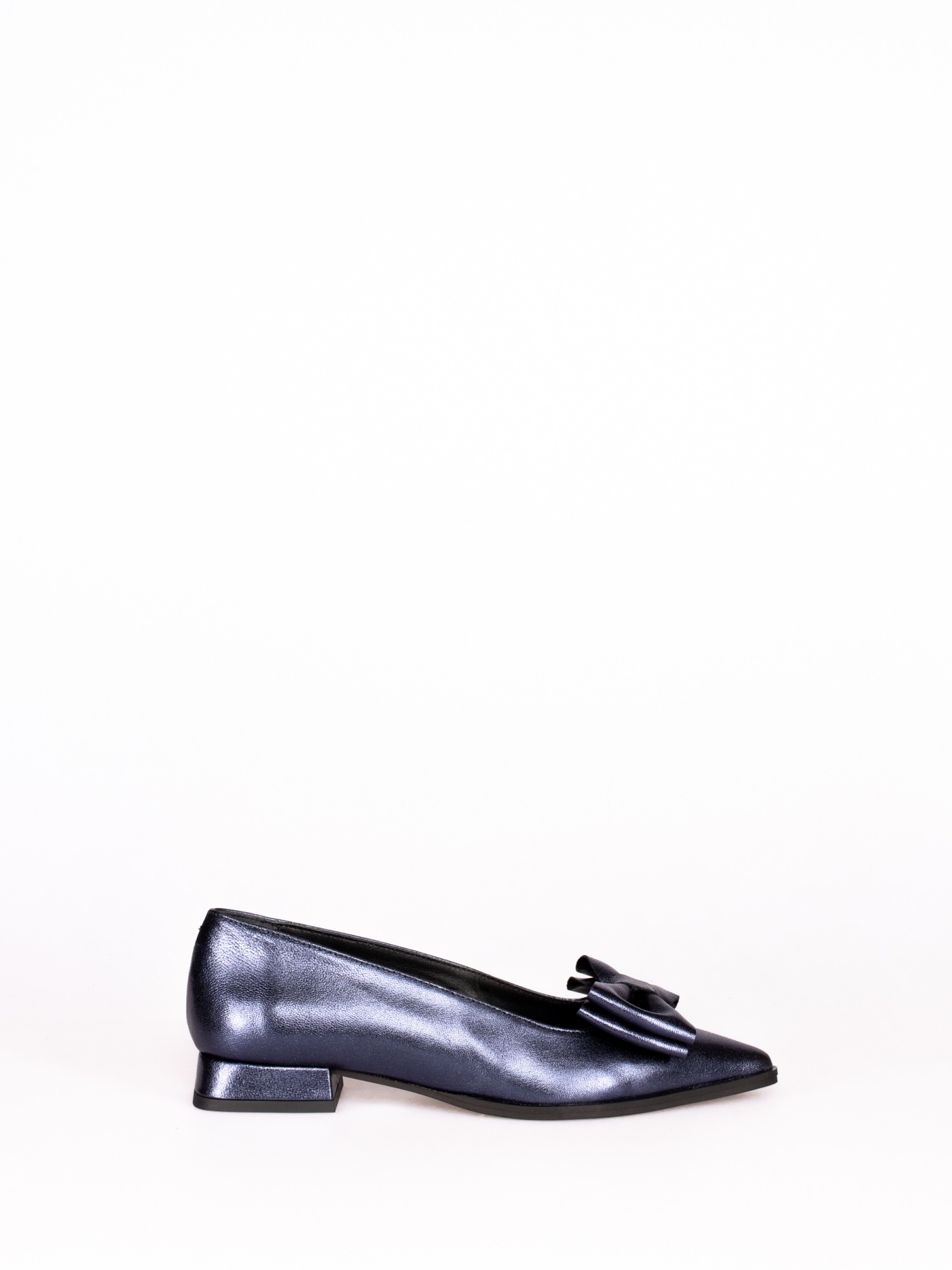Metallic Leather Bow Shoe