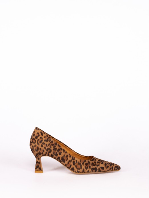 Leopard Print Effect Leather Stiletto