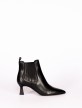 Leather Boot with Covered Elastic and Heel Leather Boot with Covered Elastic and Heel