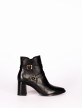 High-Heel Leather Boot with Buckles High-Heel Leather Boot with Buckles