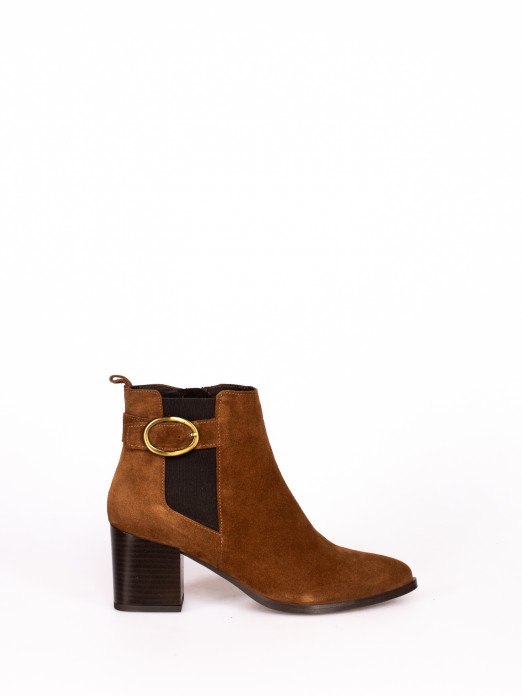 Suede Boot with Buckle