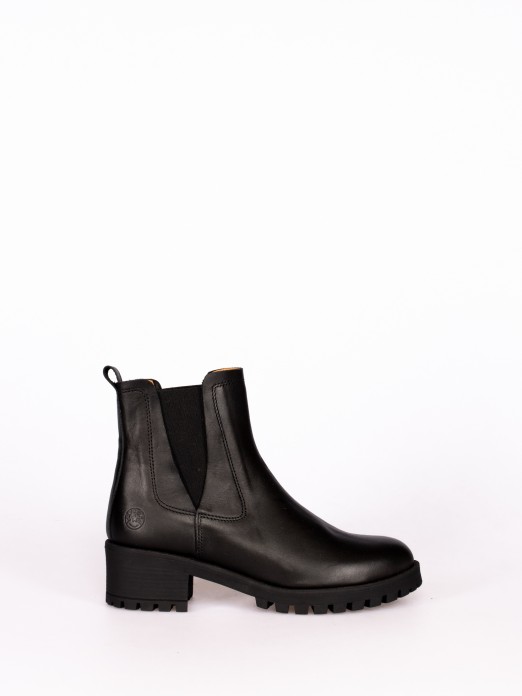 Leather Ankle Boots with Structured Sole