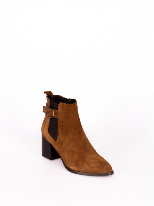 Suede Boot with Buckle