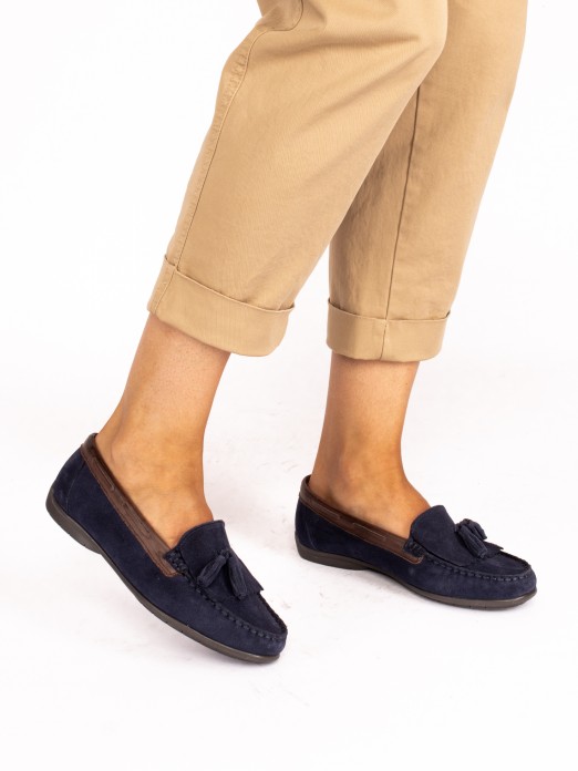 Suede Nautical Moccasins