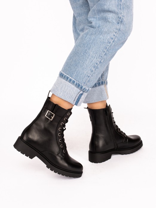 Military Ankle Boot in Leather