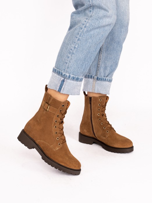 Military Ankle Boot in Suede