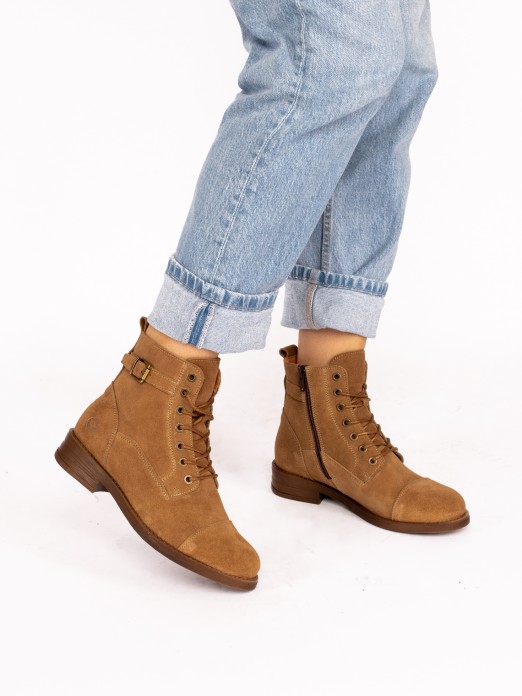 Military Ankle Boot in Suede