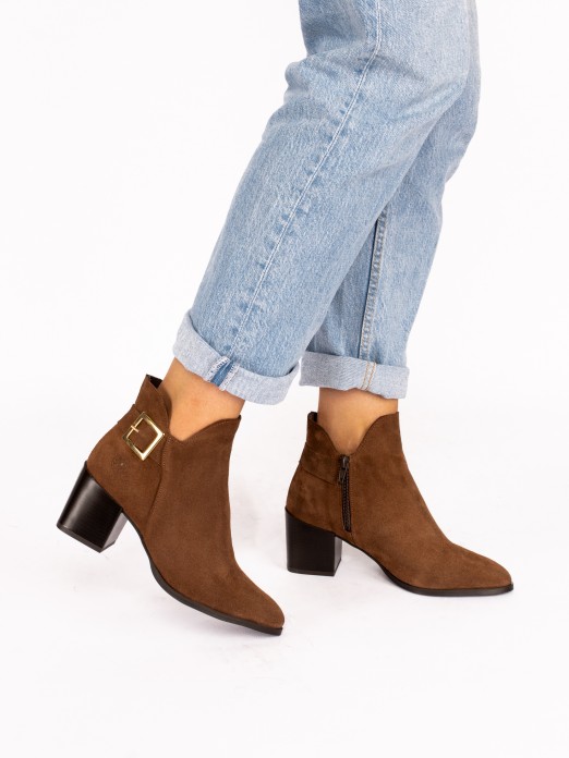 Suede Heeled Ankle Boot